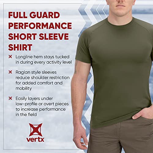 Vertx Mens Short Sleeve Tactical T Shirt for Athletic, Workout, Police, Pull On Longline Style, Semi Compression Fit4