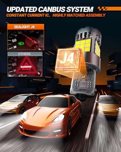 Image of SEALIGHT 1156 LED Bulb, 6000K White, 7506 1141 Anti Hyper Flashing LED Bulbs, 600% Brighter LED Car Bulbs for Reverse Backup Light Parking Light Tail Lights, Pack of 2