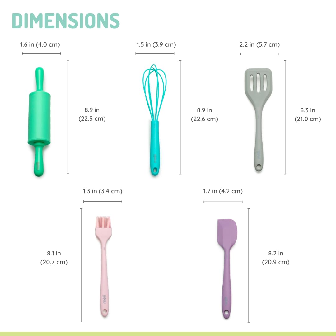 melii Lot de 5 mini outils de cuisson pour enfants