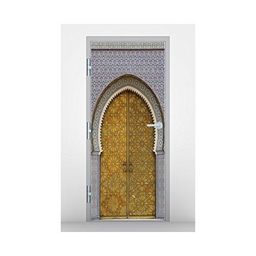 Stickers trompe l'oeil Porte marocaine - L 73cm x H 205cm