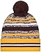 New Era Pittsburgh Pirates Onfield Sport Gold Striped Cuffed Baseball Knit Beanie Hat Pom - MLB Cheer Cuff Knit Cap