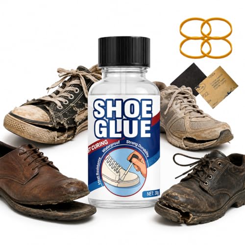Shoe Glue, Waterproof Shoe Sole Glue Repair, Professional Shoe Gule Fixes Cracks and Debond, Clear-Drying Leather Repair Glue Kit for Shoe Sole, Boots, Leather, Sneakers, Rubber, Canvas