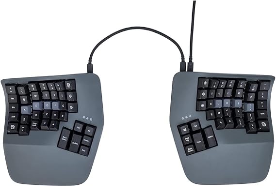 Kinesis Advantage360 Split Ergonomic Keyboard - USB-C | Mechanical Switches | Fully Programmable | Contoured Shape | Adjustable Tenting | PBT Keycaps