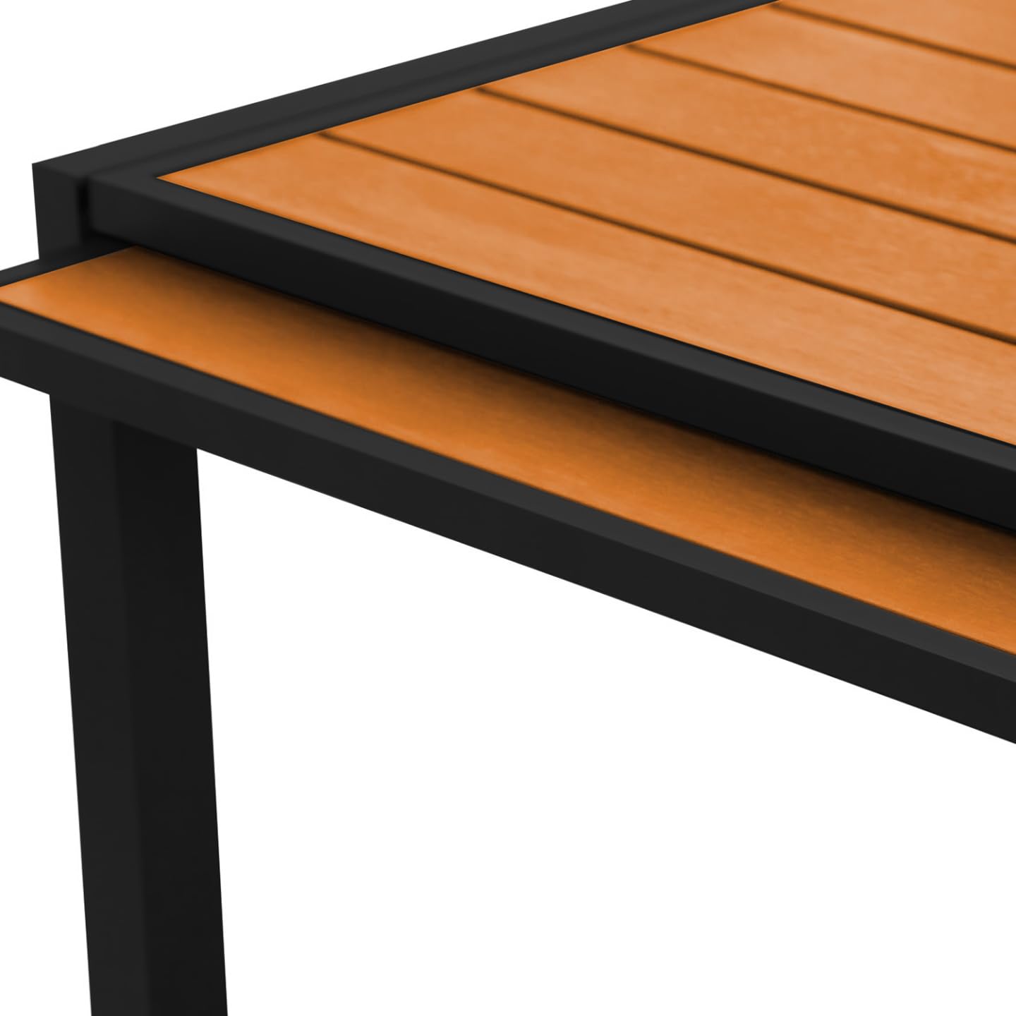 IDMarket - Salon de Jardin Poly Extensible Table 135/270 cm et 12 chaises Bois et Noir