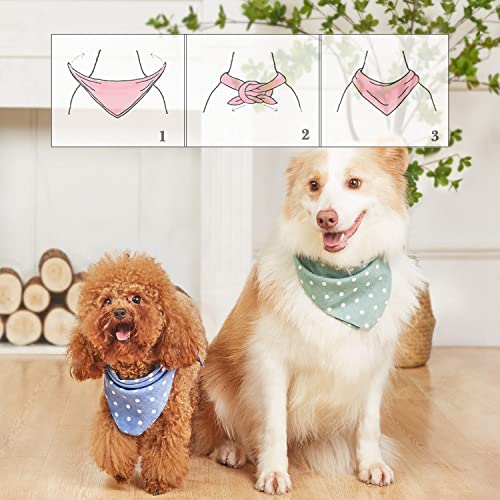 Zirvyir 4Pcs Fall Dog Bandanas Cat Birthday Cute Soft Cotton Puppy Scarfs Washable Daily Handkerchief Pink Green Blue Orange Comfortable Gifts thumb #2