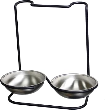 Prodyne Metalla Stainless Steel Double Spoon Rest, Black