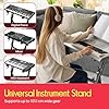 Pyle Universal Electronic Piano, Black Heavy-Duty Z Style Keyboard Stand with Locking Wheels, Adjustable Height and Width, Portable Organ Holder Rack, Collapsible Design #5