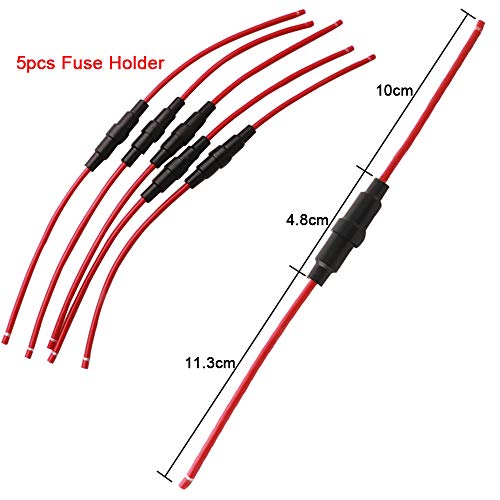 Qitindasen F144 Fularr 175Pcs 5X20Mm Professional Car Fast-Blow Glass Tube Fuse Kit: 150Pcs Quick Blow Glass Tube Fuse + 20Pcs Fuse Seat + 5Pcs Inline Screw Type Fuse Holder thumb #3