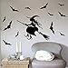 SUPWALS Wandtattoos Halloween Hexe Vogel Dekorative Wandaufkleber Kühlschrank Fensterglas Startseite Zimmer Abziehbilder