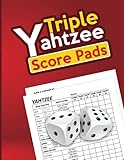  Triple Yahtzee Score Pads: Triple Yahtzee Score Book, 120 Large Score Pads for Scorekeeping, Score Keeper Book, Score Card, Yahtzee Dice Game Score Sheets.