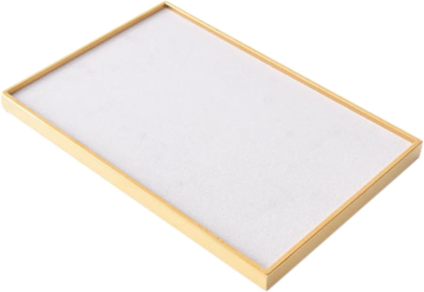 Jewelry Display Tray Showcase Multipurpose Elegant Stackable Trinket Storage Tray Jewelry Organizer for Rings Watches Counter, Golden Gray