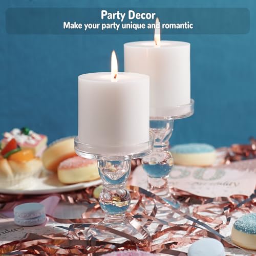 Tririte WHITE PILLAR CANDLES Set Of 6,Unscented Pillar Candles Bulk-3X3 Inch,210 Hours Long Burning Smokeless Pillar Candles thumb #2