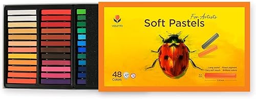 Miniatura 2 de Juego de tizas suaves en colores pasteles, suministros de arte para artistas, niños, adultos, 48 colores, tiza de color, no tóxica, pastel cuadrado