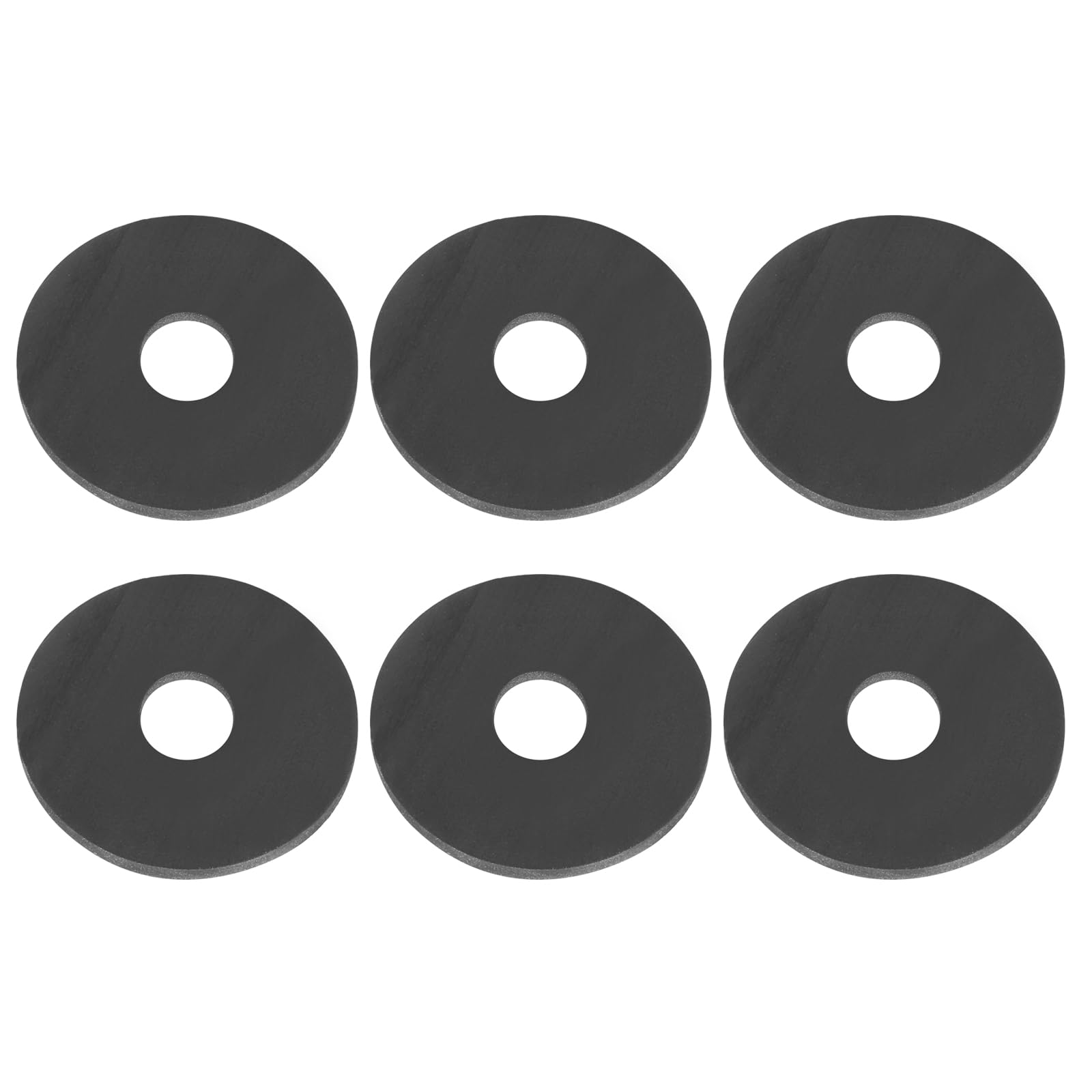 PATIKIL M6 Silicone Flat Washer, 6 Pcs 6mm ID 40mm OD Plain Washer Grommets O-Ring Sealing Gasket Spacer for Faucet Pipe Water Hose Shower Door Handles, Black