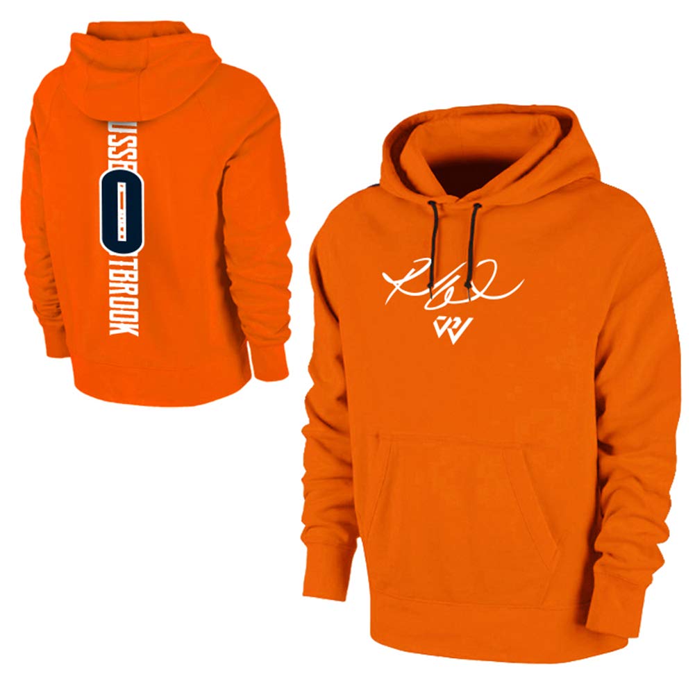HS-Zak MillerWestbrook # 0 Basketball Clothes Men's Jersey Sportswear Sports Training Clothes for Fans Adult Unisex Hooded Sweater Long Sleeve Coat With Kangaroo Pocket,Plus cashmere,M