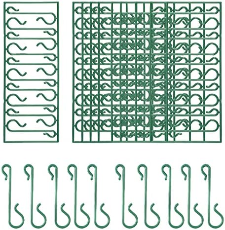 Pack of 100 Christmas Hooks Christmas Bauble Hooks, Christmas Ornament Hooks, Green Christmas Tree Decoration Hooks, Plastic Christmas Tree Hooks for baubles, Christmas Tree Ornament Hangers