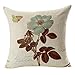 Gspirit 4 Pack Retro Flor Algodón Lino Throw Pillow Case Funda de...