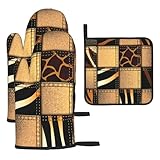 Hochwertiges Material: Unsere Ofenhandschuhe und Topflappen sind aus wasserdichtem Polyestergewebe und hitzebeständigem Material. Mit einem dicken Futter bieten sie hervorragenden Schutz für Ihre Hände und Handgelenke und verhindern Verbrennungen.