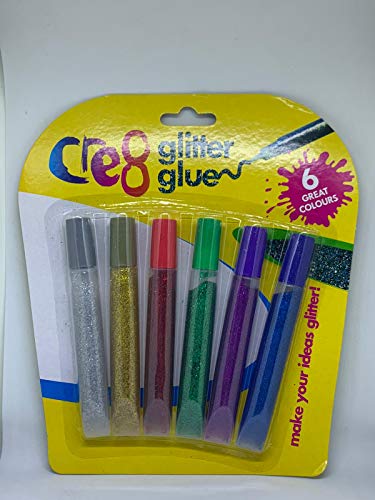 Pennine Glitter Glue, Multi-Colour, 6-Piece