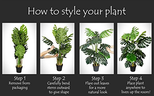 Amerique Gorgeous 6' Phoenix Palm Tree Artificial Silk Plant With Uv Protection, With Nursery Plastic Pot, Feel Real Technology, Super Quality, For Both Indoor And Outdoor Display, 72", Green #TOP2