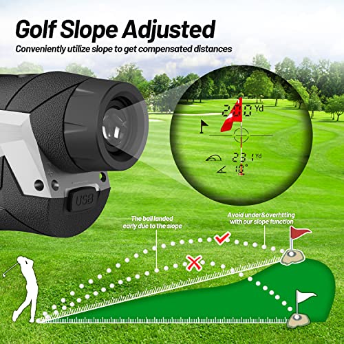 MiLESEEY-Telemetro-Golf-Recarga-USB-Telemetro-Golf-600m-con-Bloqueo-de-Bandera-y-Vibracion-Pendiente-de-EncendidoApagado-Torneo-Legal-Aumento-6X