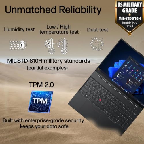 Image of Lenovo ThinkPad E16 Gen 3 Copilot+ Business Laptop 16 inch Touch FHD+ Display | Intel Ultra 5-225U, ME2 Customized 8GB /16GB /32GB /64GB DDR5, 256GB /512GB /1TB /2TB SSD, Backlit KB, Wi-Fi 6E, FP, Win 11 Pro)