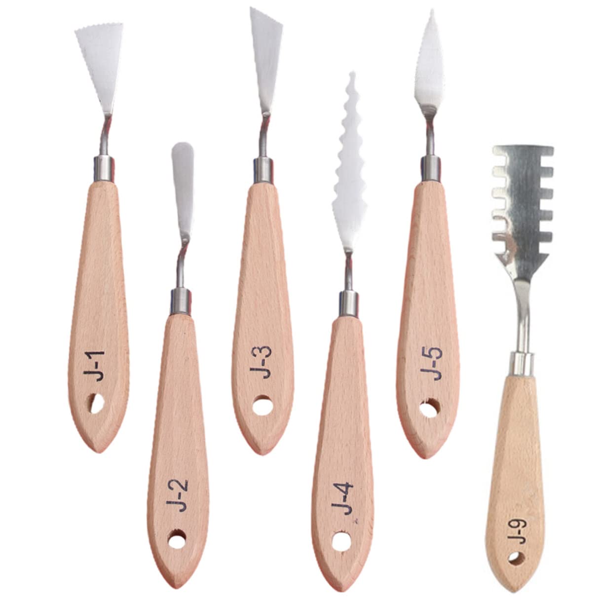 ARTIBETTER 6pc Oil Painting Supplies Palette Knives Scrapers Spatulas Mixing Tools for Artists Hobbyists Students