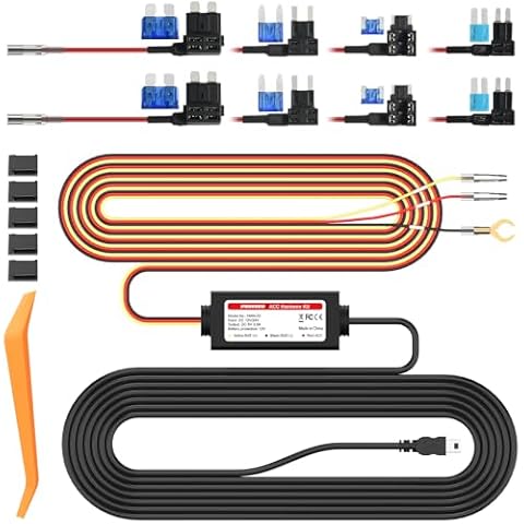 PRUVEEO Mini USB Smart Acc Hardwire Kit for Dash Cam, Enables Parking Mode Monitor, Converts 12V-30V to 5V/3A, Low Voltage Protection, LED Indicator, Applicable to D90-4CH… Cover