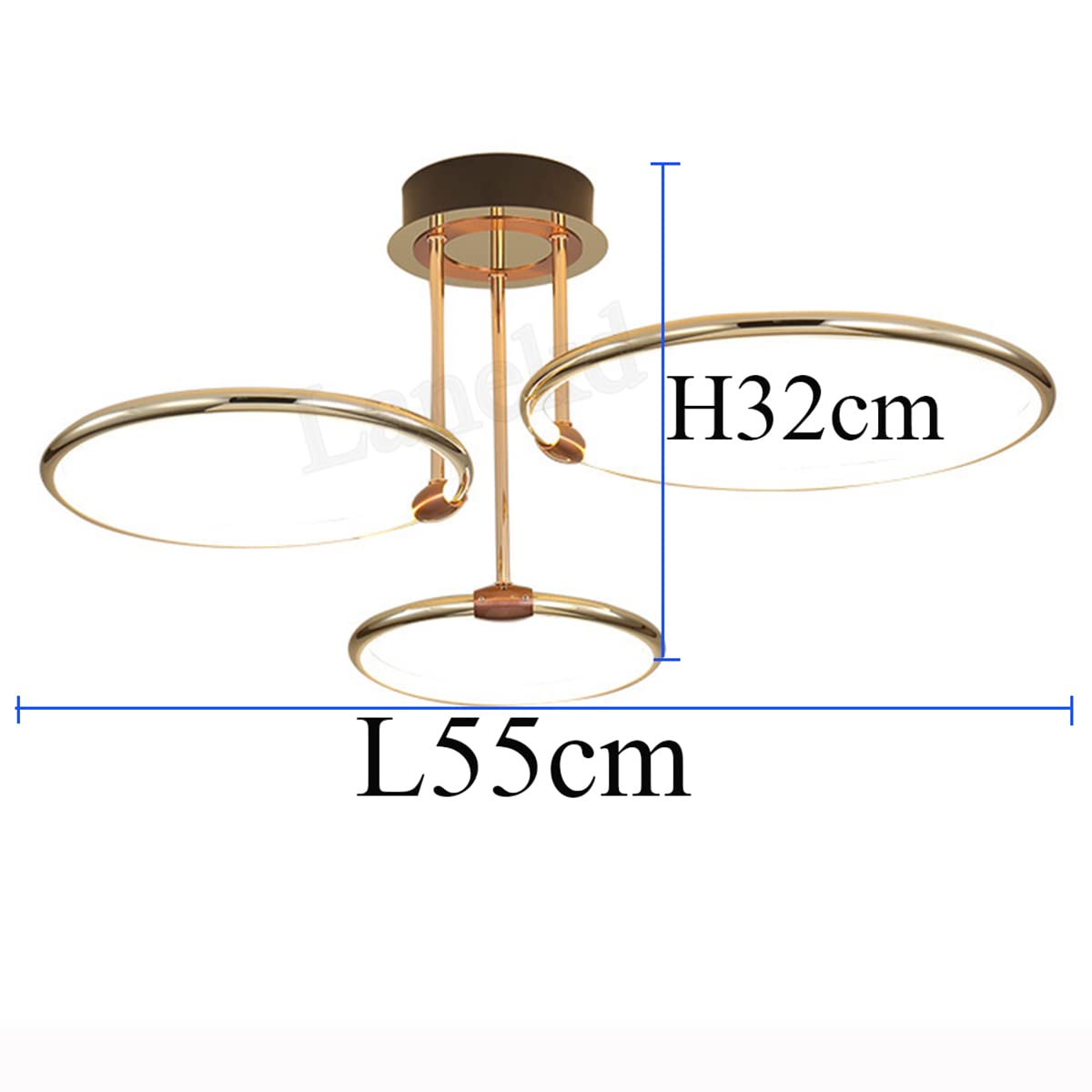 Lampadario Soffitto Lampada da Soggiorno LED Plafoniera Dimmerabile Camera da letto Tavolo da pranzo Luci Moderno Ring Lampada a Sospensione per Cucina Sala Da Pranzo Ufficio con Telecomando Lampadari