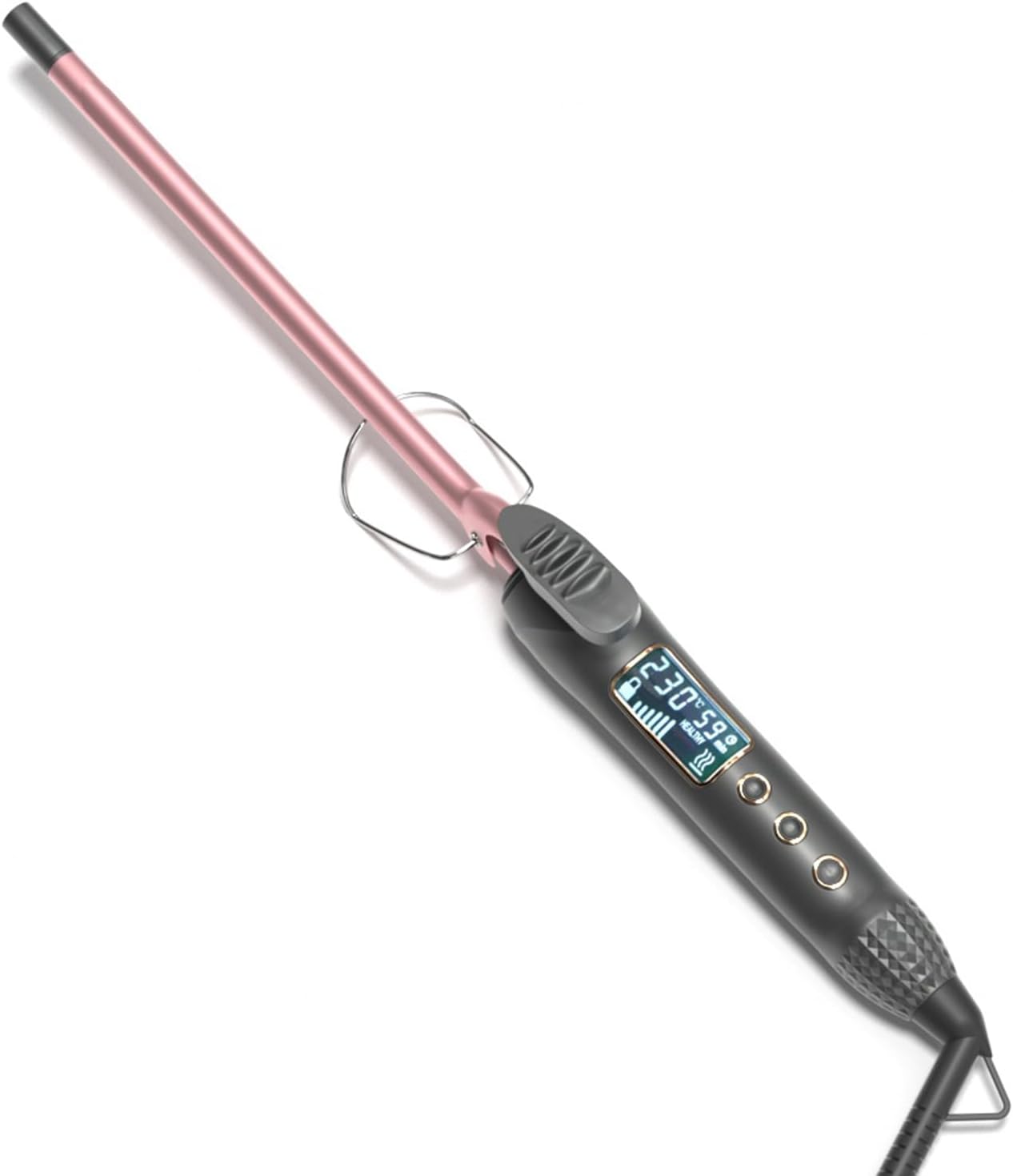 Professionele mini-krultang, 9 mm, kleine krullen, 80 °C – 230 °C, lcd-keramiek, instelbare temperatuur, snel opwarmen