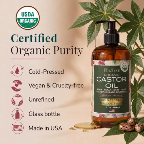 USDA Organic Castor Oil, 100% Pure Cold-Pressed Hexane-Free, 16 Oz Alternate view