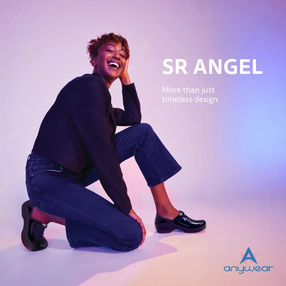 Anywear SR Angel Nursing Clogs for Women and Men - Lightweight, Water-Resistant Non-Slip Work Shoes with Exceptional EVA Cushioning, Ventilated Insoles - Iridescent Glam, 8 Women/6 Men