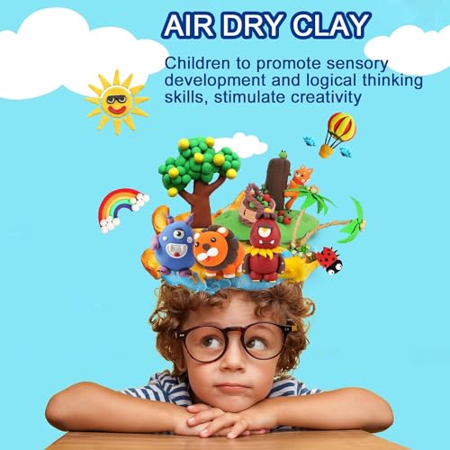 Image of Promote Trader Air Dry Magic Clay 12 Colors Combo Modeling Clay & Dough, Best Gift for Boys & Girls Age 3-12 Year Old (0A)