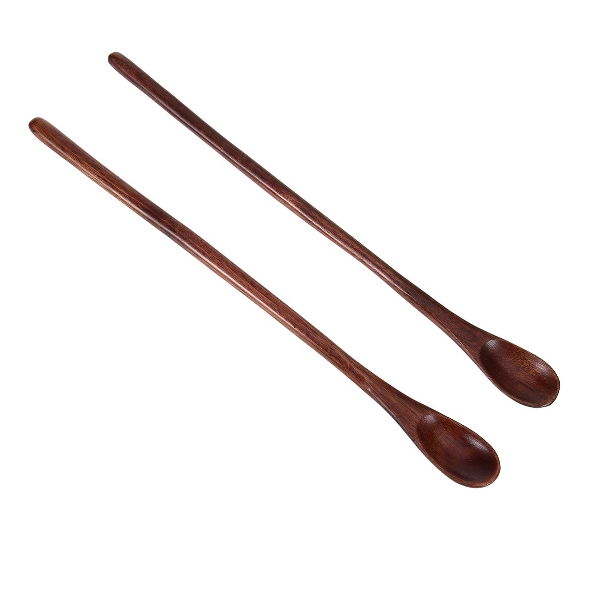 UBERSWEET® 2PCS Wooden Spoons, Coffee Spoon with Long Handle, Stirring Coffee Spoon Honey Spoon - Wooden Teaspoon for Coffee Tea Jam Honey Bath Salts