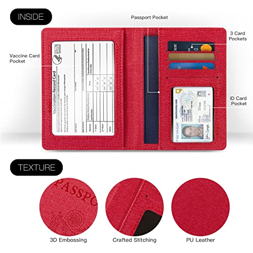 Image of Vaccination Passport Holder, RoseRed&LightPurple, 2pack