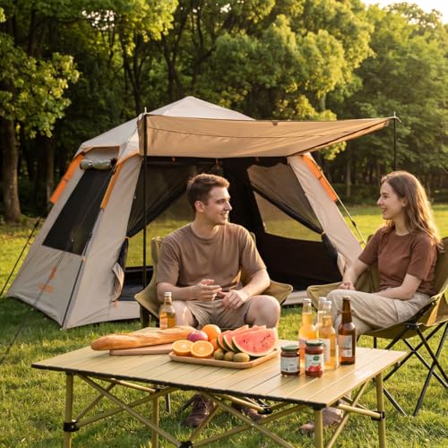 Carpa para camping 4 personas impermeable fácil armado miniatura 3