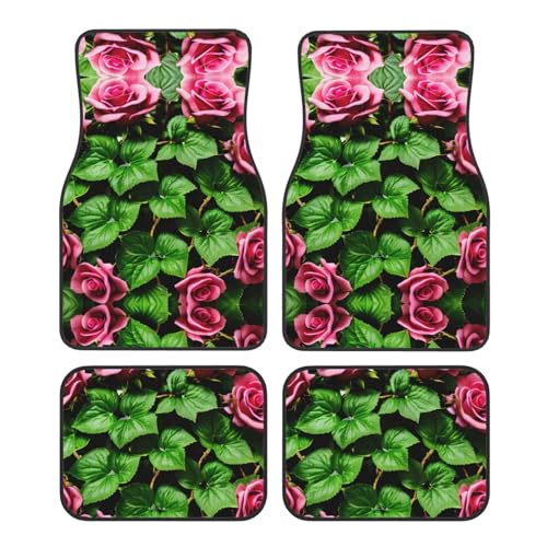 Tapis de sol de voiture motif floral rose lierre robuste et chic