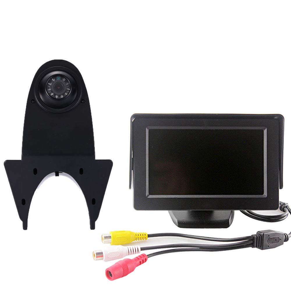 Rückfahrkamera Monitor + Rückfahrkamera Transporter, IR Nachtsicht Auto Kamera mit 4.3 Zoll LCD Farbdisplay wasserdichte,Rückfahrkamera für VW Crafter T5 Mercedes Sprinter Viano Vito Transit Ducato