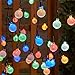 Globe Solar String Lights, 30 LED 20ft Outdoor Fairy Bubble Crystal Ball String Lights Christmas Decorative Lighting for Halloween Holiday Wedding Garden Patio Party Thanksgiving, 2-Pack (Multicolor)