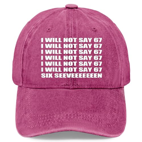 Six Seven 67 Slangs Phrase Trendy Meme Hat for Mens Fashion Washed Distressed