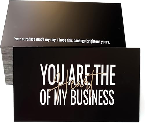 RXBC2011 Tarjetas de agradecimiento con texto en inglés "You are the Heart of my Business", para negocios en línea, paquete de 100 (100 tarjetas, disponible en Yaxa Peru