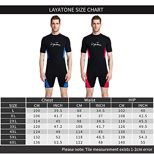 LayaTone Uomini Donne Muta Shorty Neoprene 3mm