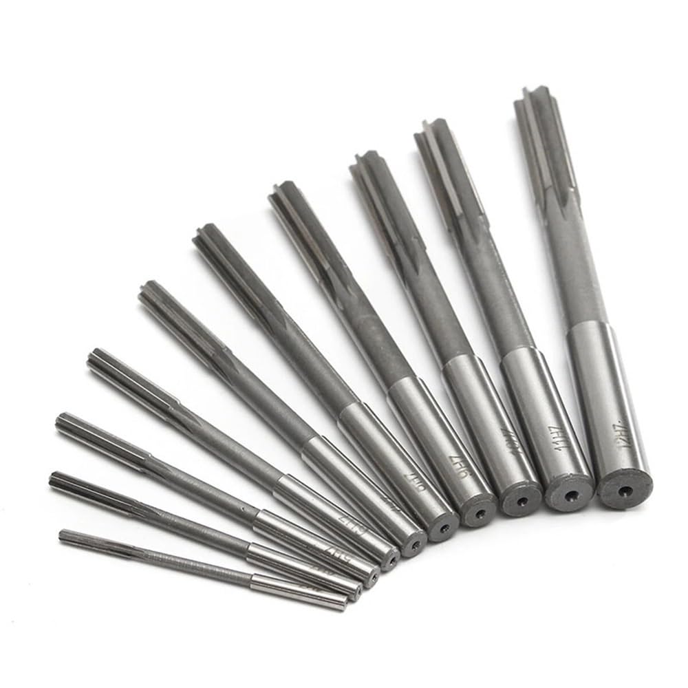 Alésoir machine Lot de 10 alésoirs à queue droite HSS 3-12 mm for tour, tolérance H7