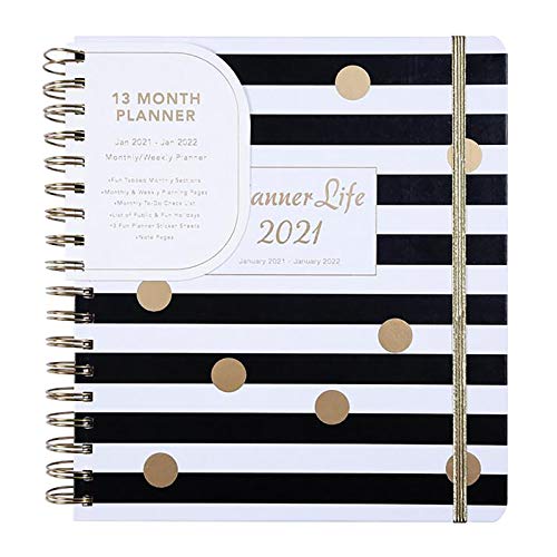 2021 New Year Daily Planner Notepad, January 2021 - December 2021, Weekly & Monthly Planner, Unique Flexible Hardcover, Coated Tabs Agenda Organizer Book (A - 9.3