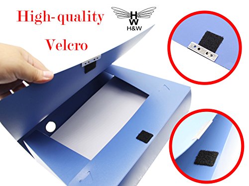 H&W 3 Pack, A4 Storage Archives Cases File Boxes Plastic With Lid, Box File, Height 35 55 75Mm, Blue (Wg3-Z1) #TOP3