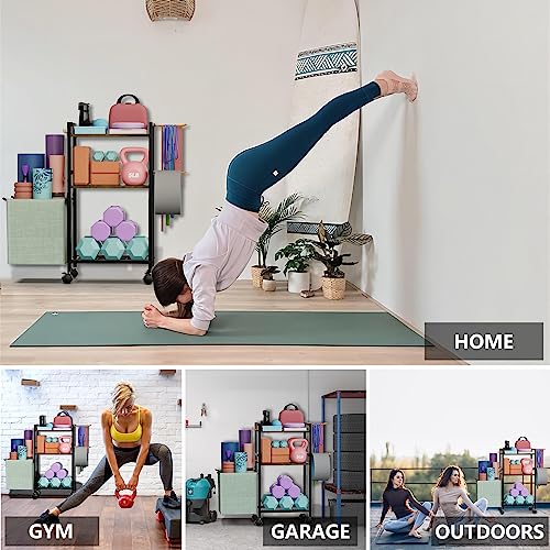 RHHRLA Multi-Functional Yoga Mat and Weight Storage Rack #TOP21