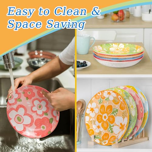 Dinner-Plates-Set-of-48-Inch-Ceramic-Plate-for-Dessert-Salad-and-AppetizerMicrowave-Dishwasher-Safe-Dinnerware-with-Colorful-Floral-Leaf Dinner Plates Set of 48 Inch Ceramic Plate for Dessert Salad and AppetizerMicrowave Dishwasher Safe Dinnerware with Colorful Floral Leaf