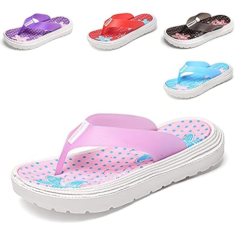 YHKLERZU Women's Platform Flip Flops Slip On Non-Slip Slippers Summer Mules Breathable Comfortable Sandals Heel Beach Shoes Cover