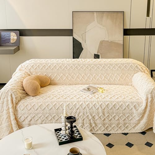 oyptmsh Protection Canapé d'angle et Housse CliC Clac - Housse Sectionnelle en Jacquard Taffetas Épais, Capitonnée, Antidérapante et Lavable (Beige,180x180cm)