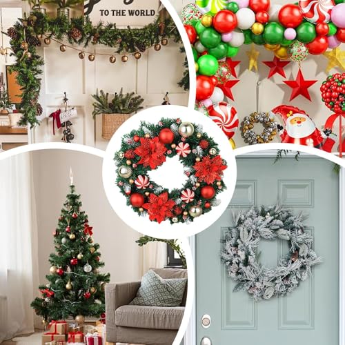 Couronne de Noël artificielle extérieur et intérieur avec feuillage dense 41cm - 5